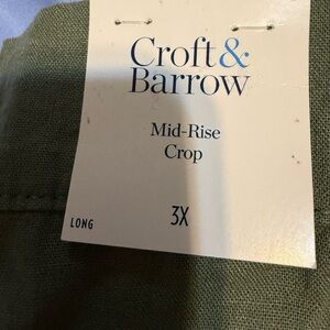 Croft & Barrow Sage Green Mid-Rise Crop Pants